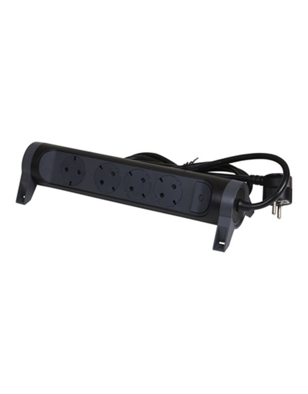 Legrand SurgeArrest 4 Outlets 3m Cable  Black/Grey Rotating