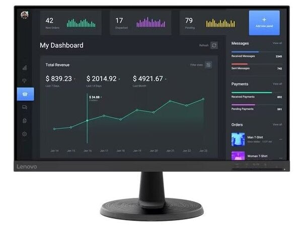 LENOVO Monitor D24-45 23.8'' FHD VA, HDMI, VGA, AMD FreeSync, 3 Years Warranty.