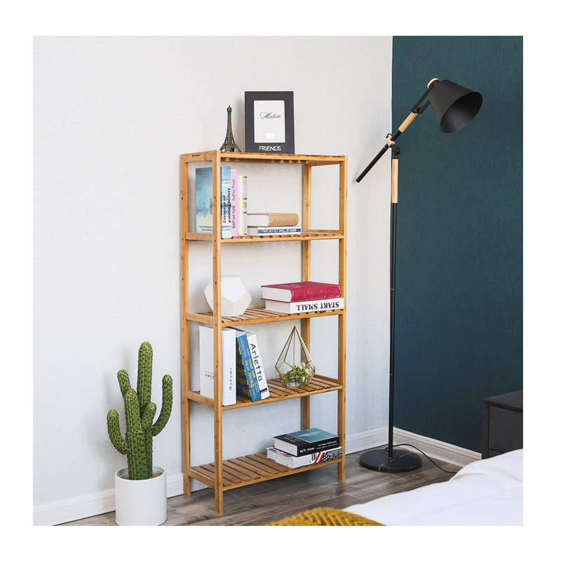 Wooden Bamboo Bathroom Rack with 5 Adjustable Shelves 130 x 60 x 26 cm Songmics (BCB35Y) (SNGBCB35Y)