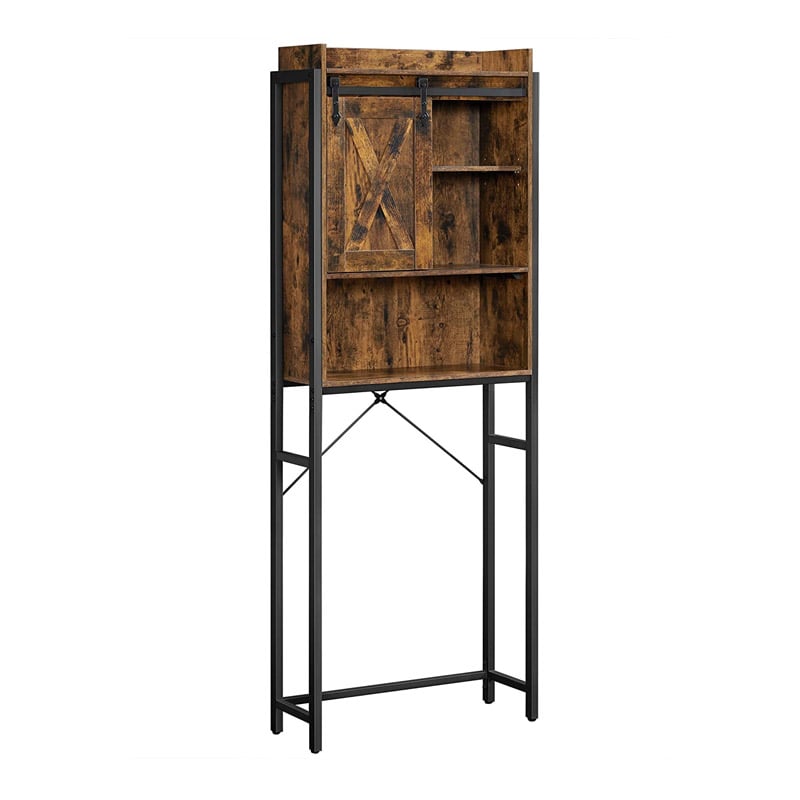 Metal Bathroom Shelf with 4 Shelves and 1 Cabinet 64 x 24 x 171 cm Vasagle (BTS003B01) (VASBTS003B01)