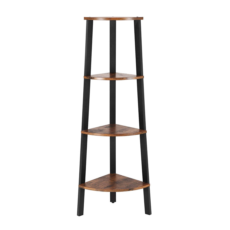 Corner Metal Shelf with 4 Wooden Shelves 34 x 34 x 125 cm Vasagle LLS34X) (VASLLS34X)
