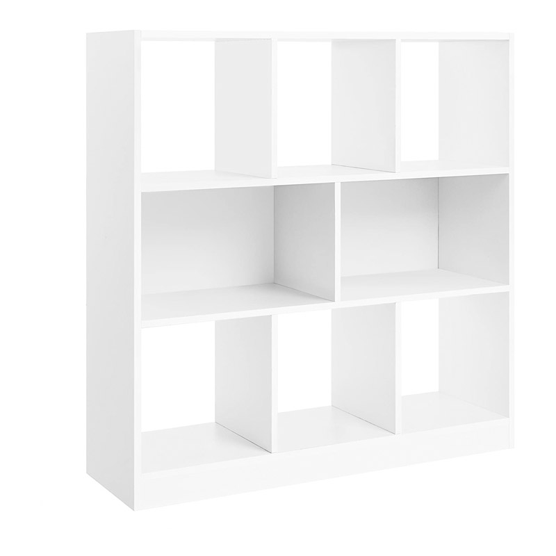 Wooden Bookcase with 8 Shelves 97.5 x 30 x 100 cm White Vasagle (LBC52WT) (VASLBC52WT)