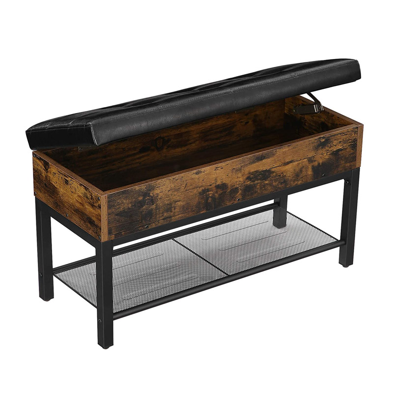 Metal Stool with 1 Shelf and Storage 70 x 30 x 45 cm Vasagle (LSB46BX) (VASLSB46BX)