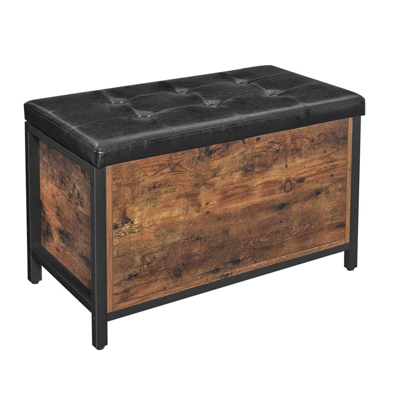 Metal Stool with 80 x 40 x 50 cm Storage Vasagle (LSC80BX) (VASLSC80BX)