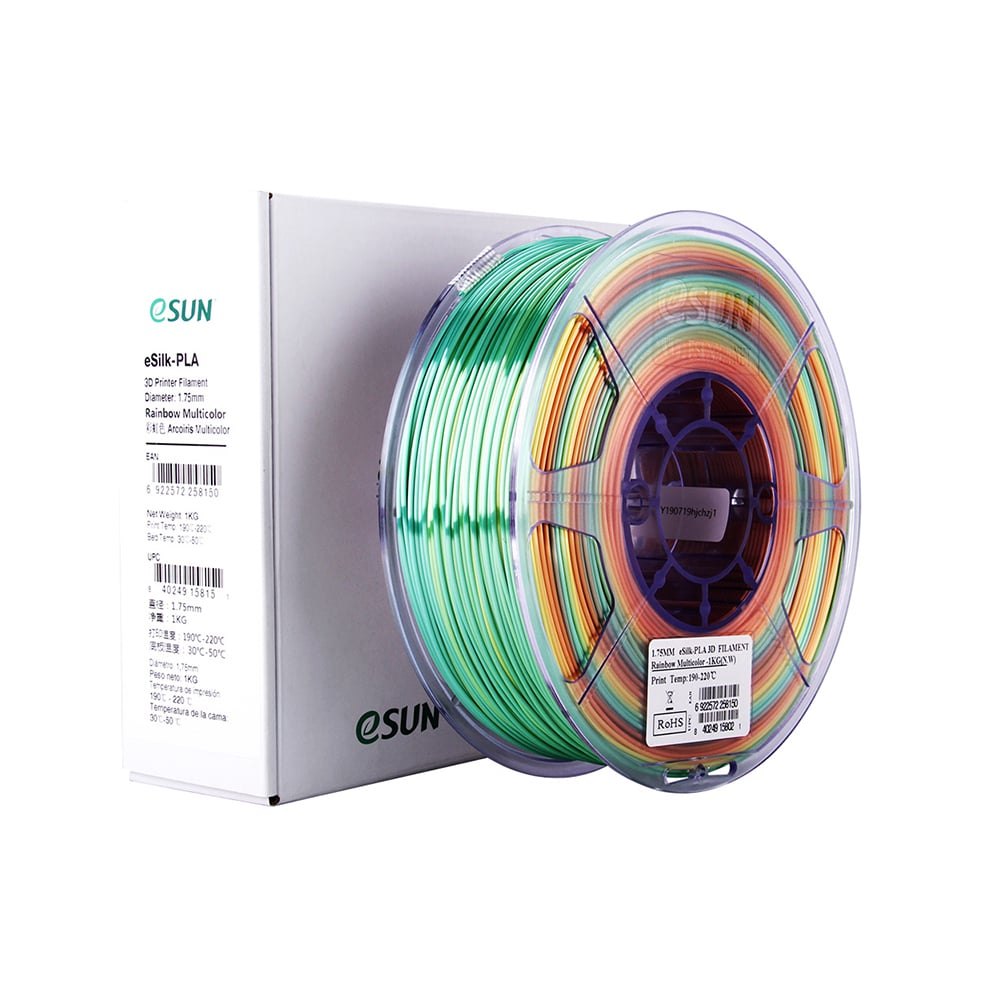 ESUN PLA 3D Printer Filament - Multicolor eSilk - 1Kg Spool - 1.75mm (REFPLAMULTI1000MM175)