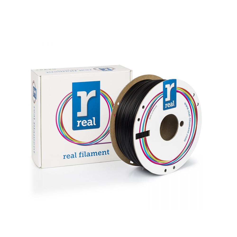 REAL PLA Tough 3D Printer - Black - spool of 1Kg - 1.75mm (REALPLATBLACK1000MM175)