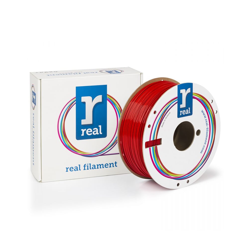 REAL PETG 3D Printer- Red - spool of 1Kg -1.75mm (REALPETGRRED1000MM175)