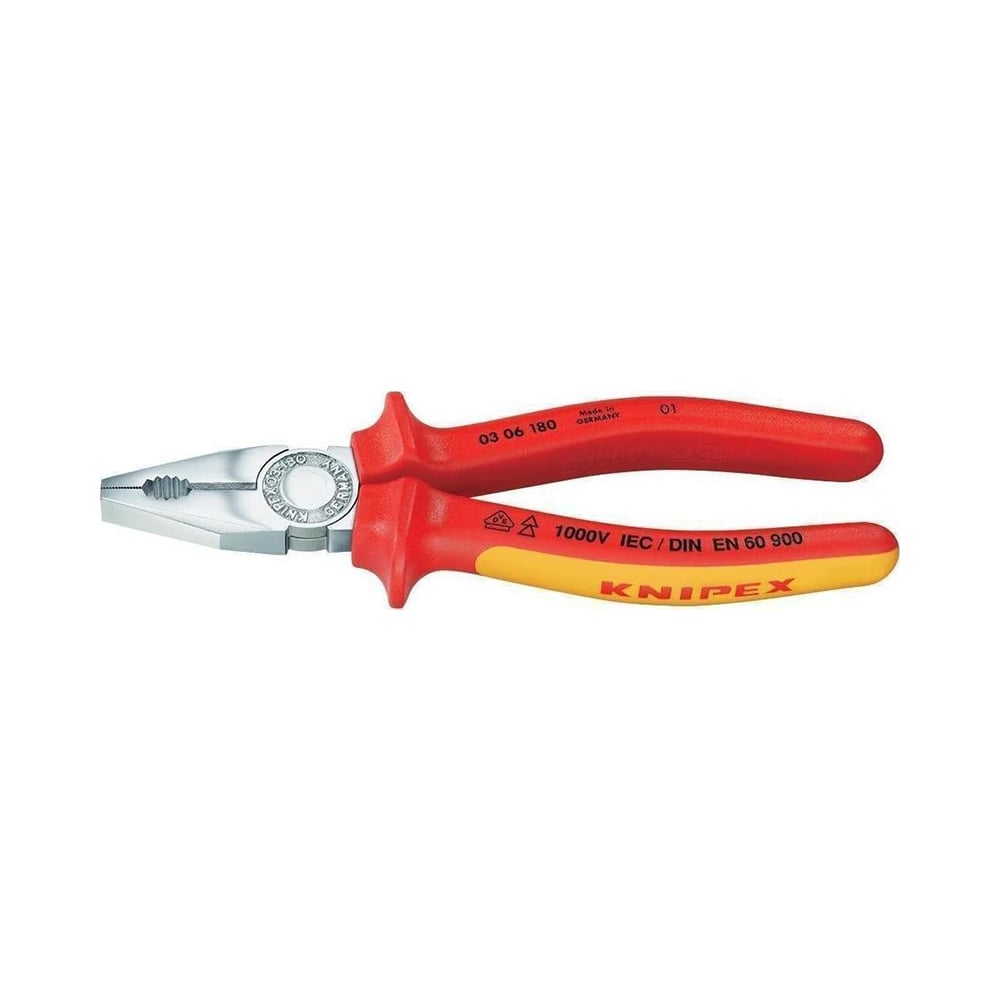 Knipex Πένσα Ίσια Ηλεκτρολόγου Μήκους 180mm (0306180) (KNI0306180)