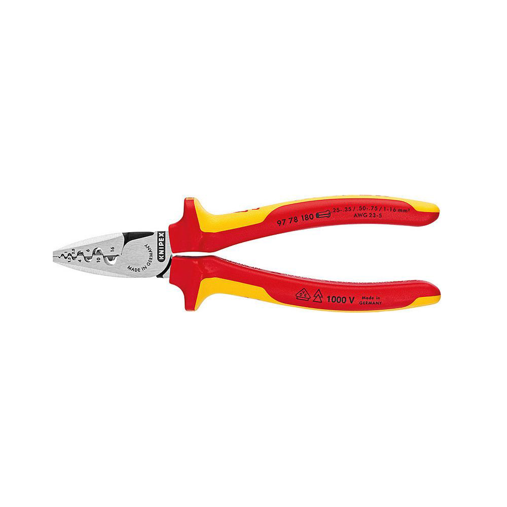 Knipex Πρέσα Ακροδεκτών με Μόνωση 180mm (9778180) (KNI9778180)