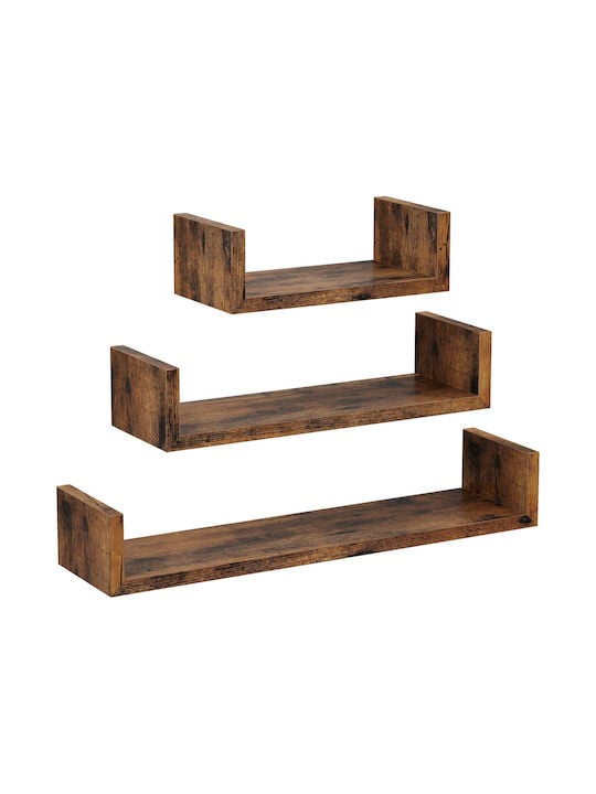 Songmics Wall Shelves Brown 3pcs 60x15x10cm (LWS066T01) (SNGLWS066T01)