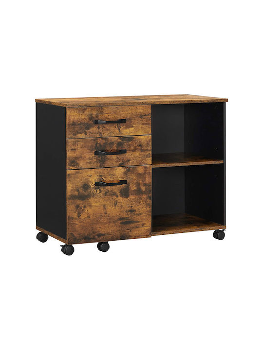 Vasagle Filing Cabinet Rustic Brown 40 x80 x 66 cm (OFC041B01) (VASOFC041B01)