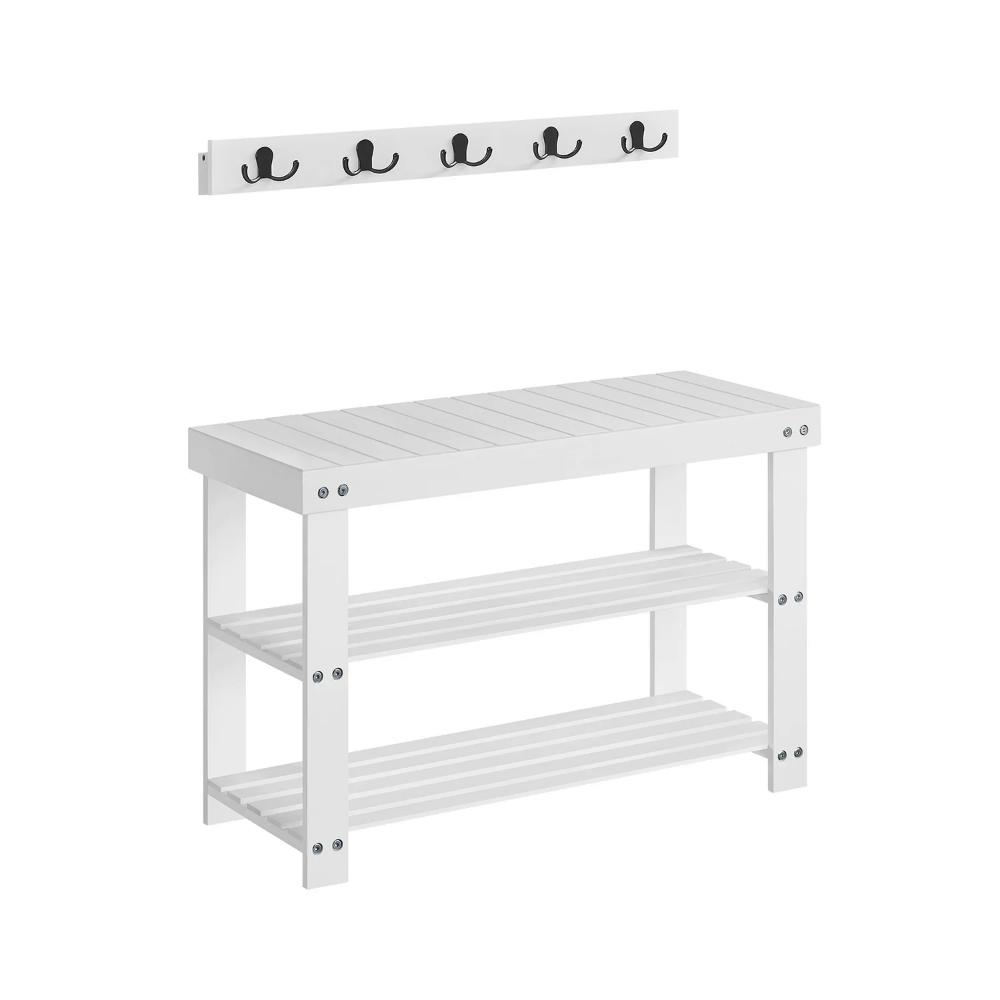 SONGMICS Coat Rack Shoe Bench White (LCR004W01) (SNGLCR004W01)
