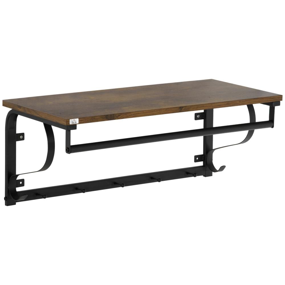 Homcom Wall-Mounted Metal Coat Rack with 7 Hooks 66x30x27 (830-454BN) (HOM830-454BN)