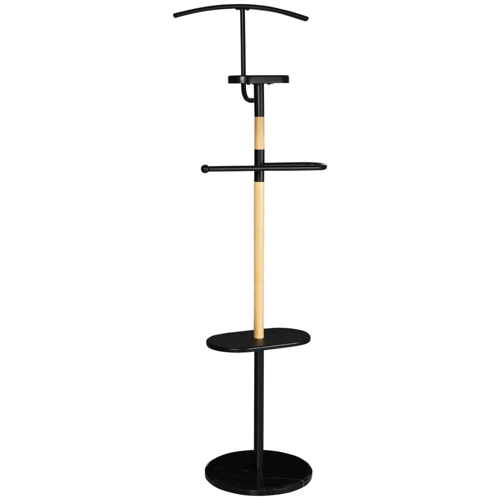 Homcom metal monk with marble base 46x35x152 (837-261V00BK) (HOM837-261V00BK)