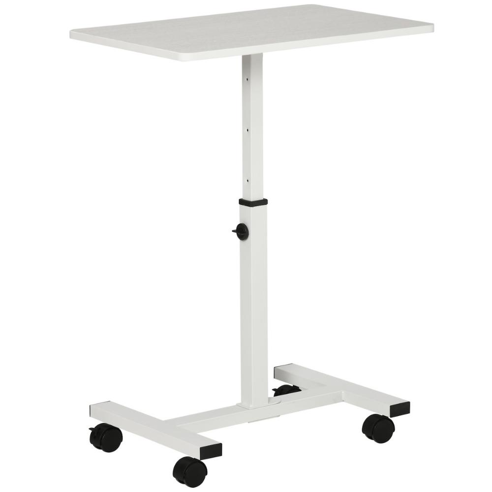 Homcom Height-Adjustable Laptop Table with Wheels 60x40x52.5-84cm (838-136WT) (HOM838-136WT)