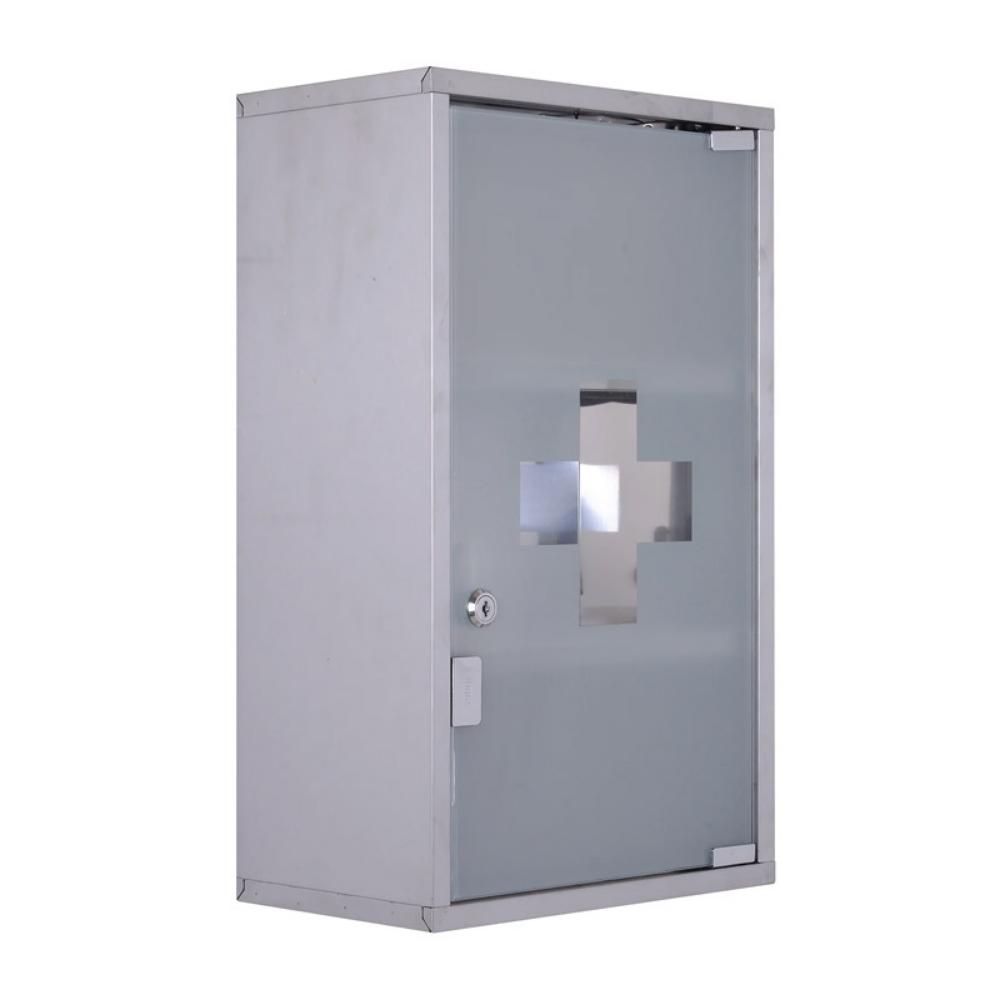 Homcom Stainless Steel Metal Pharmacy Cabinet 30x18x50cm (02-0329) (HOM02-0329)
