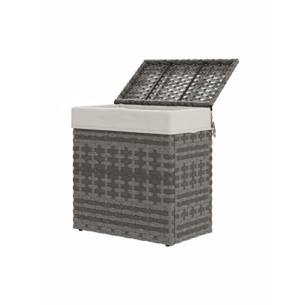 Outsunny Garden And Home Storage Basket with inner fabric grey 57x34x62cm (865-021V00GG) (OUT865-021V00GG)