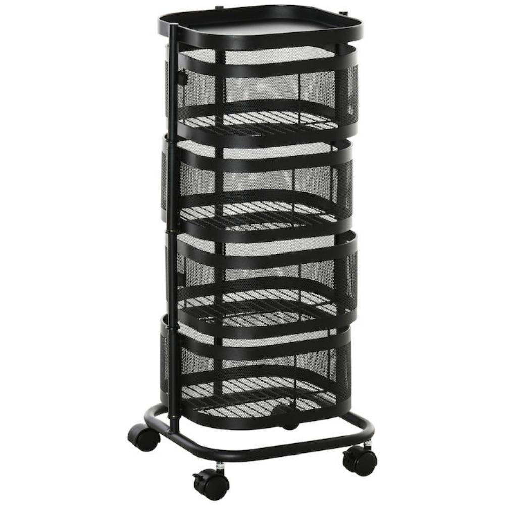 Homcom Food Trolley with 4 Baskets 33x33x77 (850-184) (HOM850-184)