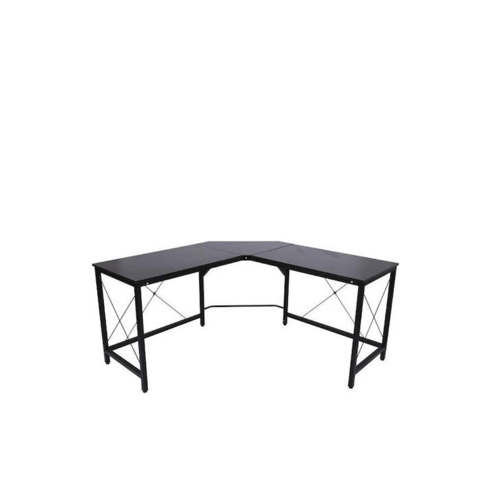 Homcom Corner Metal Desk 150x150x76 Black (836-122BK) (HOM836-122BK)