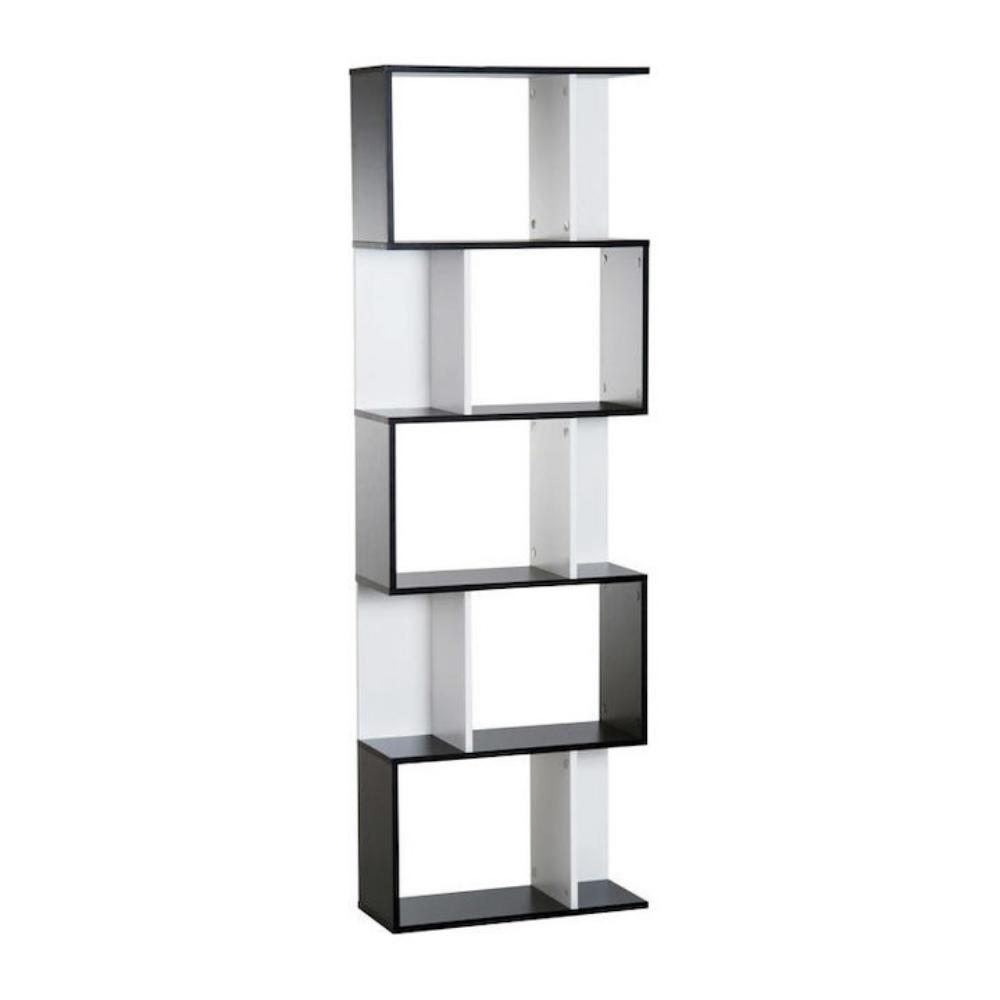 Homcom wooden bookcase with 5 shelves 60x24x184.5 (833-450BK) (HOM833-450BK)