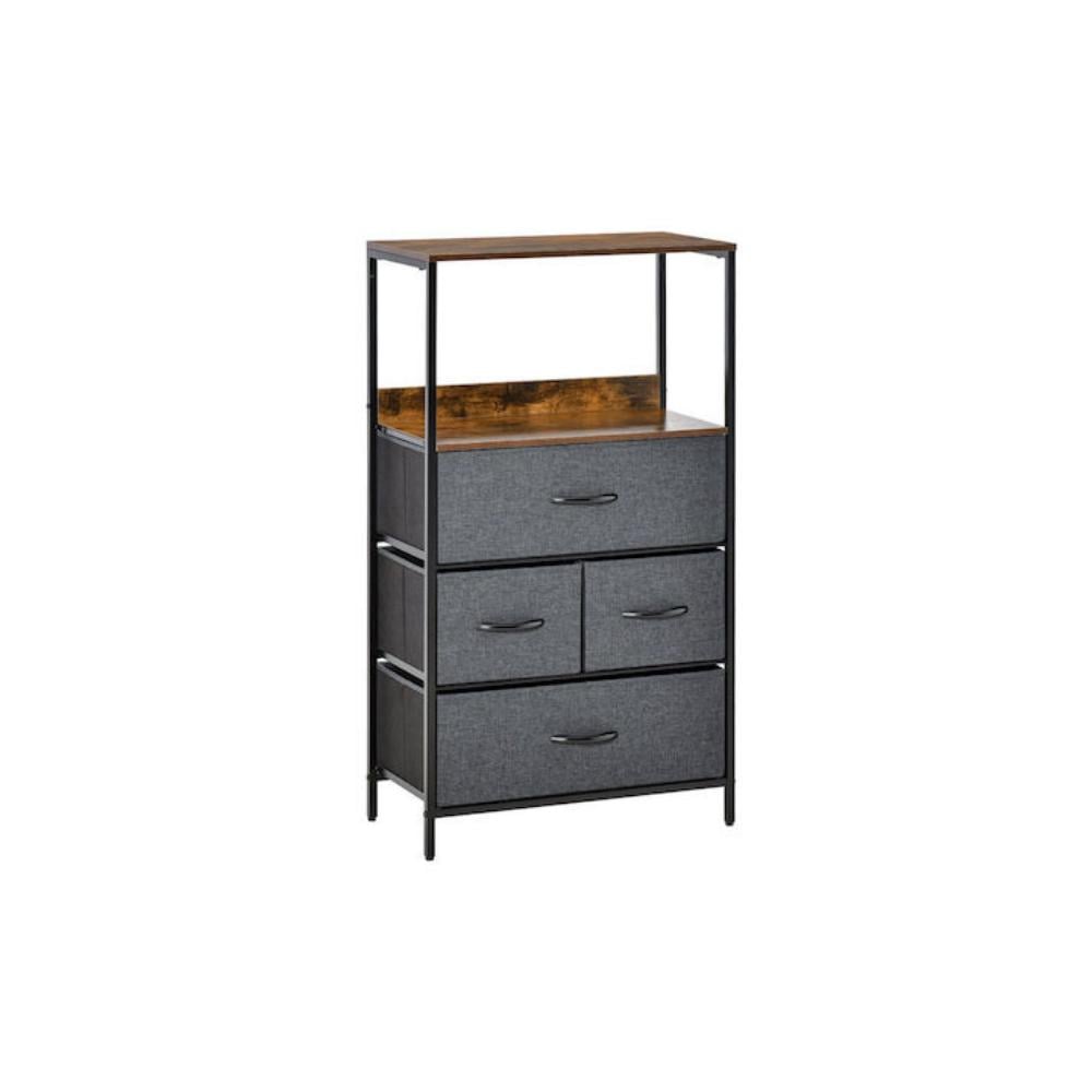 Homcom Metal chest of drawers with 4 fabric drawers 58x29x103 (831-397) (HOM831-397)