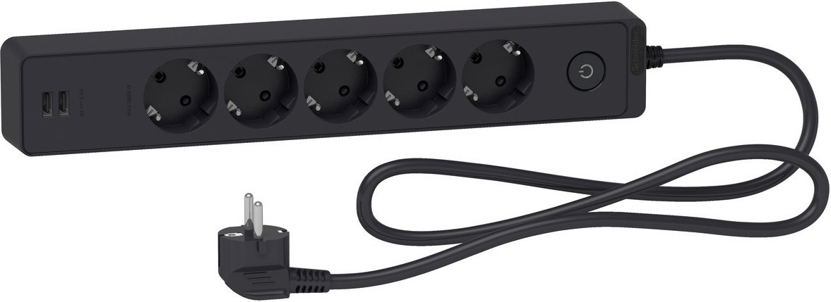 APC Socket ST945U1B, 5 Outlets ,USB Type, 1.5m Cable, Anthracite