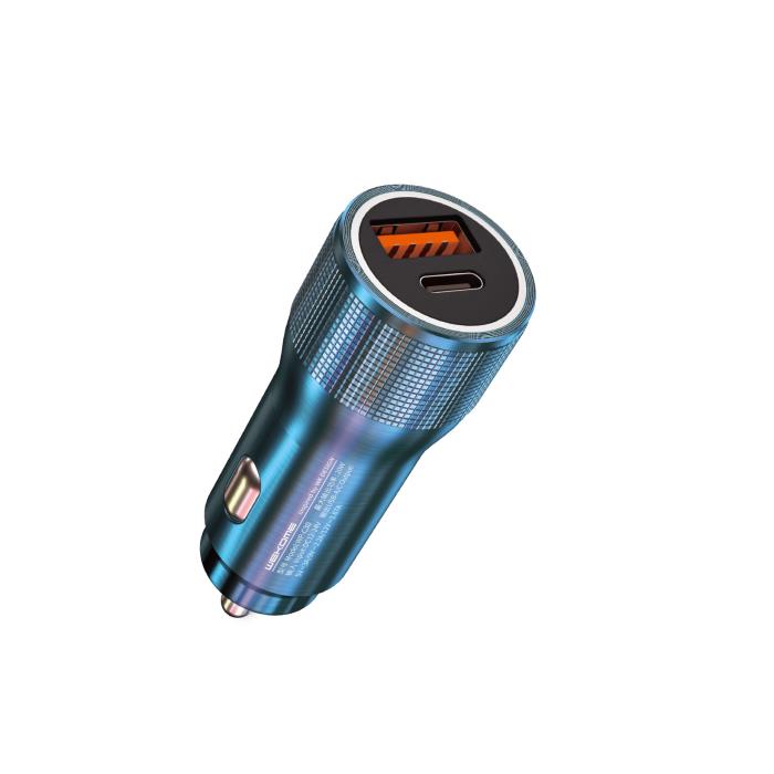 Car Charger WK 20W PD+USB QC3.0 Blue WP-C30