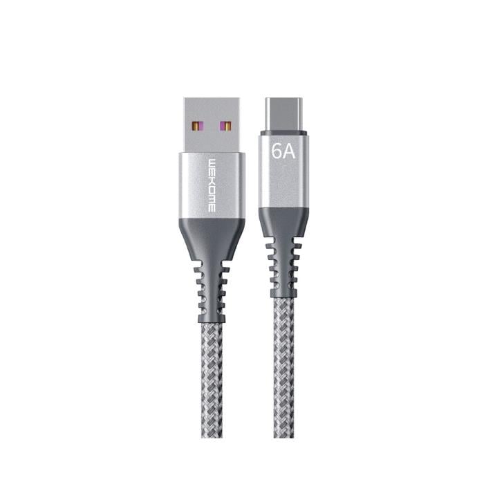 Charging Cable WK TYPE-C Raython Silver 1m WDC-169 6A