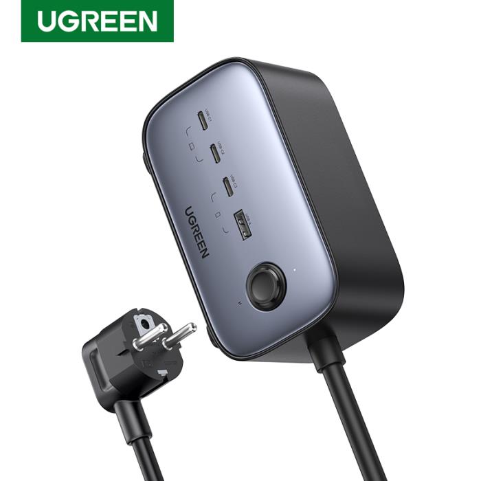 Charger GaN III UGREEN CD268 100W PDx3 &amp; QC3.0x1 &amp; ACx2 60167