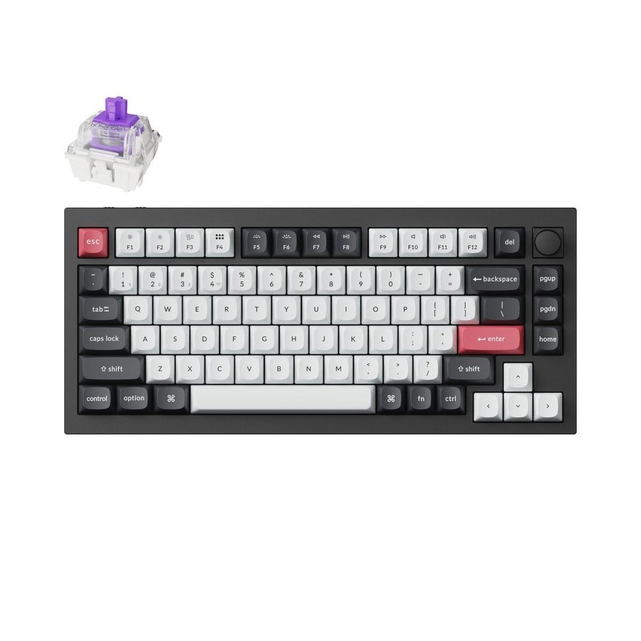 Keychron Q1 HE QMK (Q1H-M1) Wireless Custom Hall Effect Keyboard Purple Switch US Layout