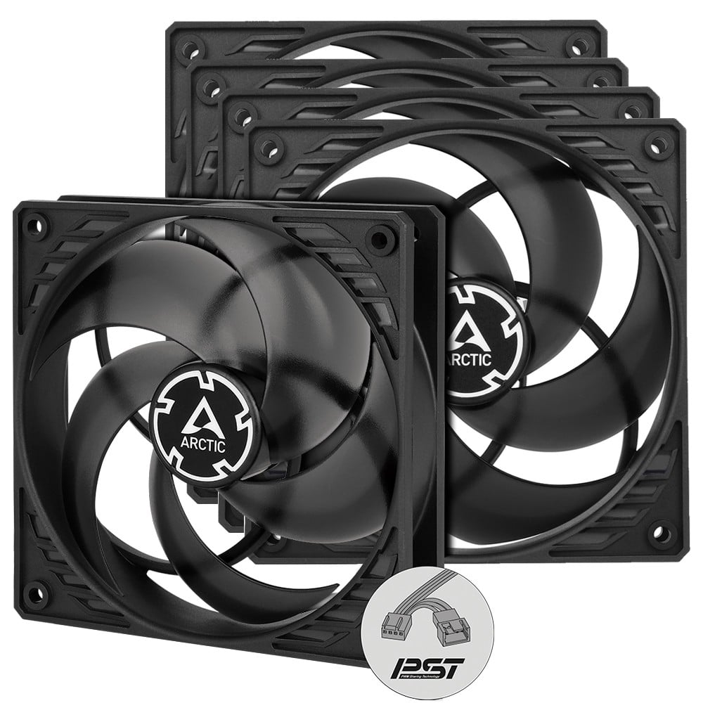 Arctic F12 PWM PST Case Fan - 120mm case fan with PWM control and PST cable - Pack of 5pcs.