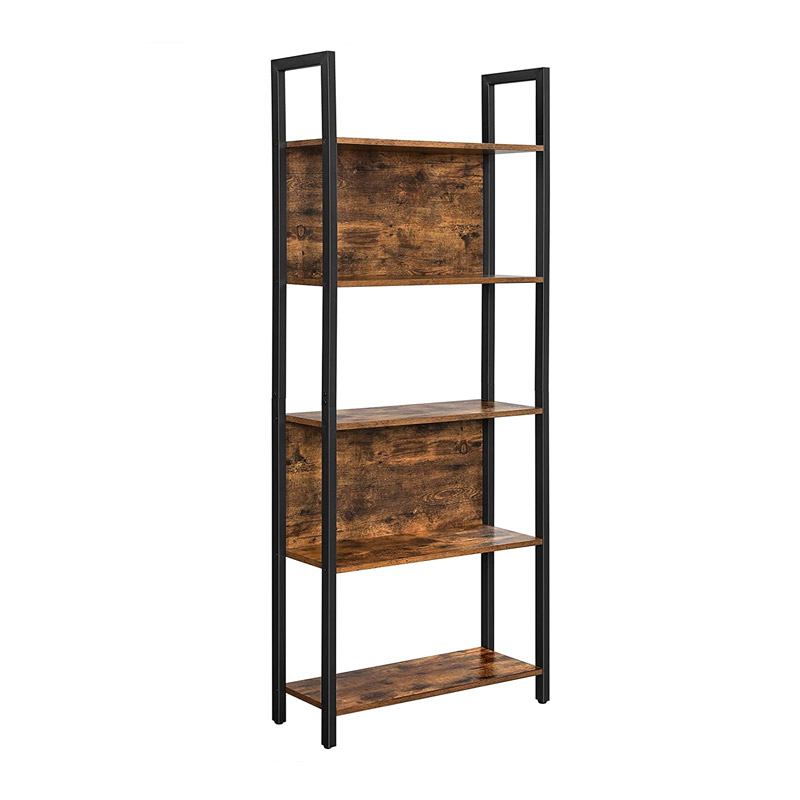 Metal Bookshelf with 5 Wooden Shelves 62 x 24 x 165 cm Vasagle (LLS025B01) (VASLLS025B01)