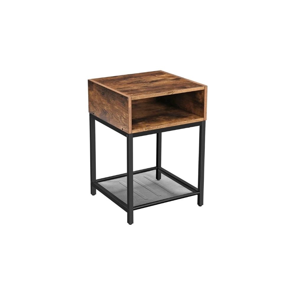 VASAGLE Square Side Table Wooden Walnut 40x40x58cm (LET46X) (VASLET46X)