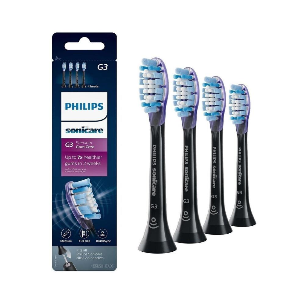 Philips Sonicare G3 Premium Gum Care Standard Replacement Heads for Electric Toothbrush 4pcs (HX9054/33) (PHIHX9054-33)