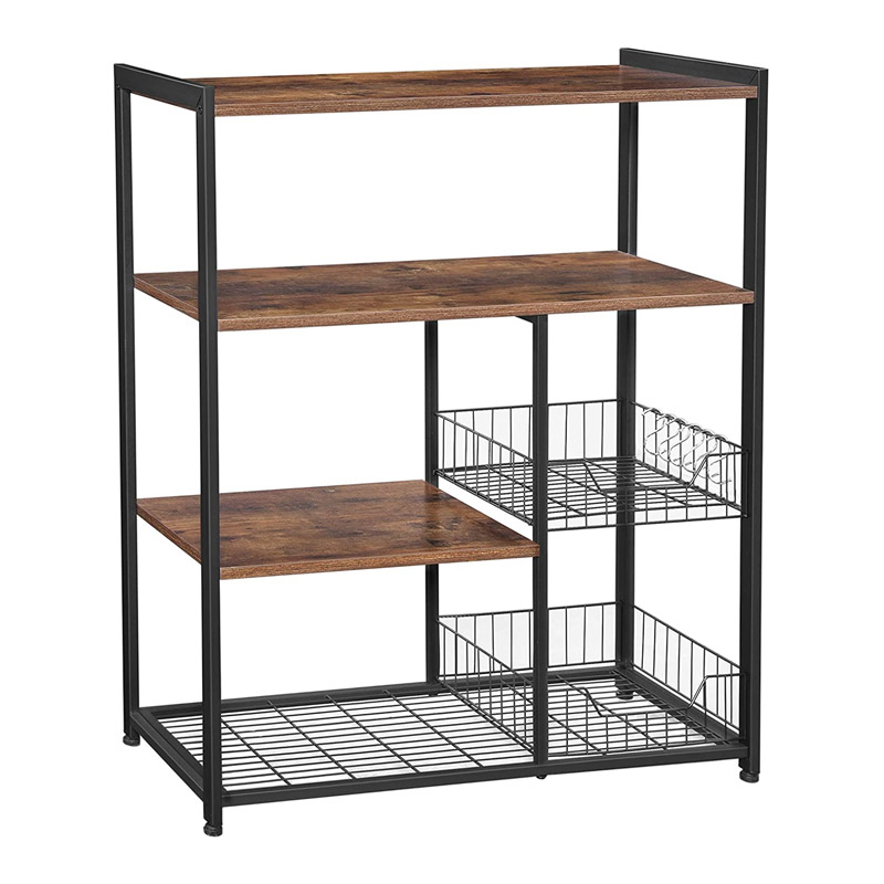Metal Kitchen Shelf with 4 Shelves and 2 Baskets 80 x 35 x 95 cm Vasagle (KKS96X) (VASKKS96X)