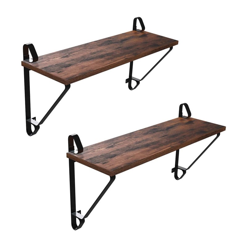 Set of Wall-Mounted Metal Shelves 68 x 28 x 10 cm 2 pcs Vasagle (LCR01BX) (VASLCR01BX)