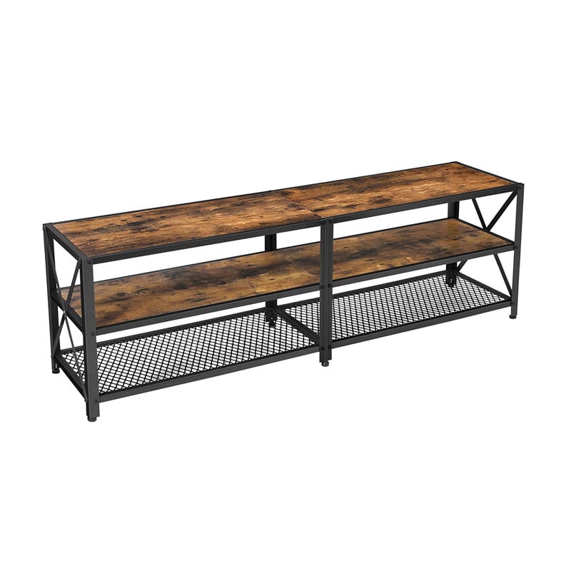 Metal TV Stand with 3 Shelves 140 x 39.2 x 50 cm Vasagle (LTV094B01) (VASLTV094B01)