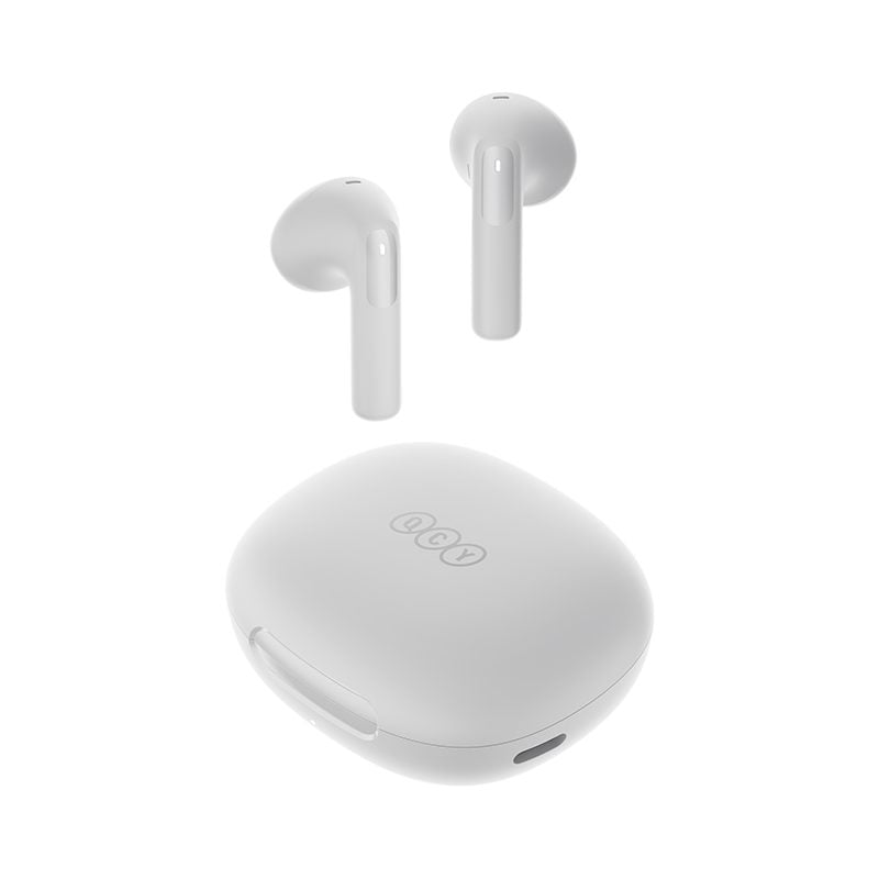 QCY AilyBuds E20 White - Hybrid ANC Semi-Ear TWS Earbuds 6 Mics 13mm Dynamic Driver IPX4 BT5.4 35h