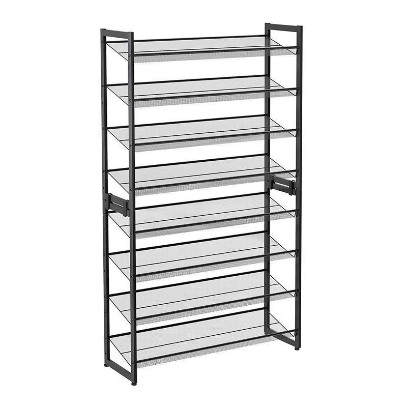 Metal Adjustable Shoe Storage Stand for 40 Pairs Black 92.5 x 30.7 x 163.5 cm Songmics (LMR08B) (SNGLMR08B)