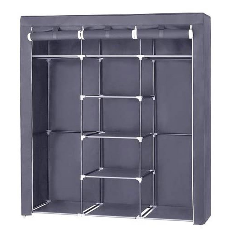 Portable Fabric Wardrobe with Metal Frame in Grey 150 x 45 x 175 cm Songmics (RYG12G) (SNGRYG12G)