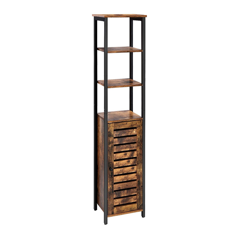 Metal Furniture with 1 Cabinet and 3 Shelves 37 x 30 x 167 cm Vasagle (LSC37BX) (VASLSC37BX)
