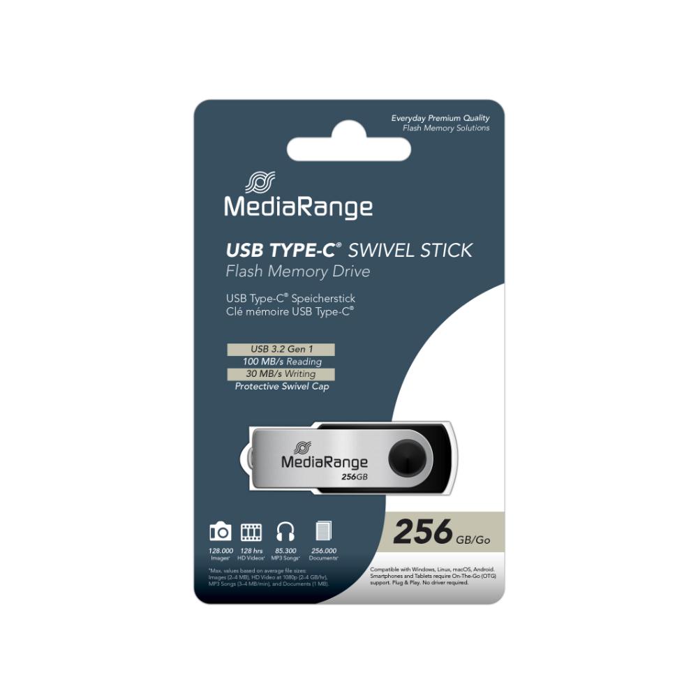 MediaRange USB 3.2 Gen1 Type-C® Flash Drive, 256GB (MR1955)