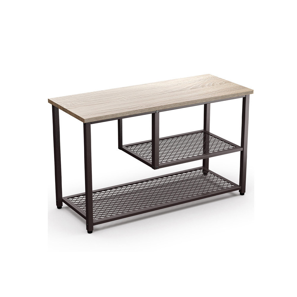 Bakaji Metal Shoe Rack with 2 Shelves and Bench 74 x 30 x 45 cm Copper Color (2815357) (BAK2815357)