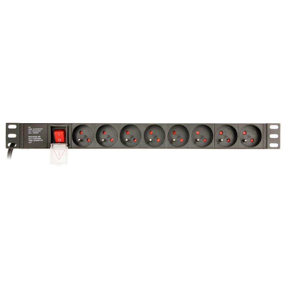 Gembird Rack Power Distribution Unit (PDU), 8 FR Sockets, 1U, 16A, Schuko Plug 3m (EG-PDU-014-F) (GEMEG-PDU-014-F)