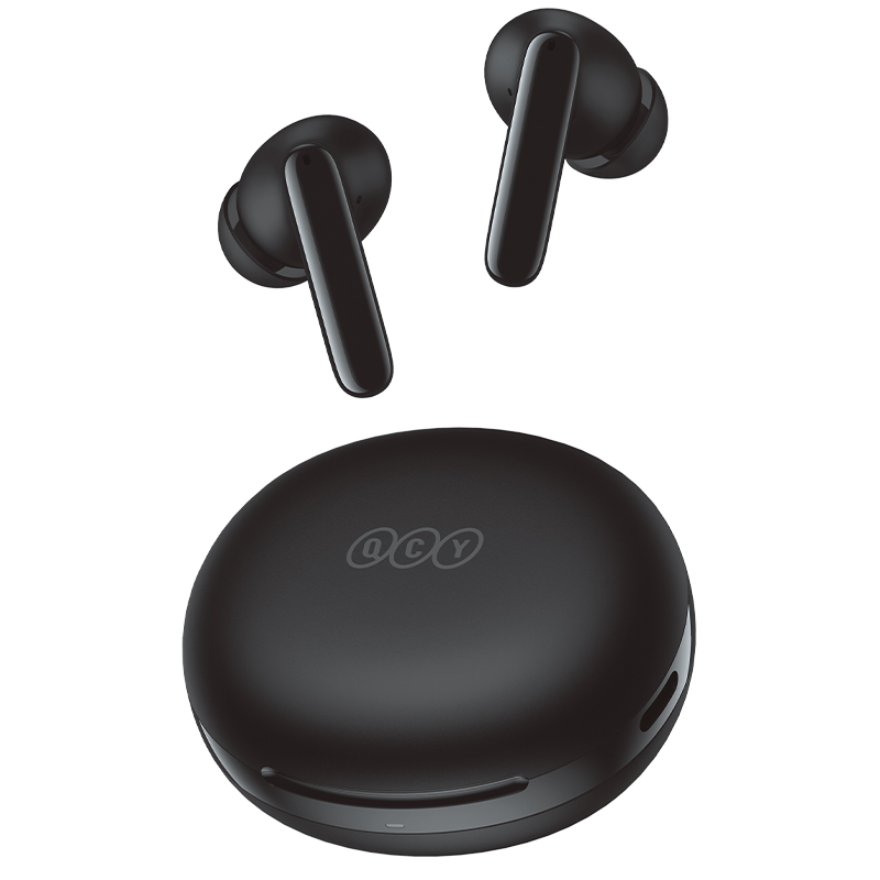 QCY T13 ANC 2 Black - TWS 28dB Active Noise Canceling 10mm Drivers, BT 5.3 30 Hours True Wireless