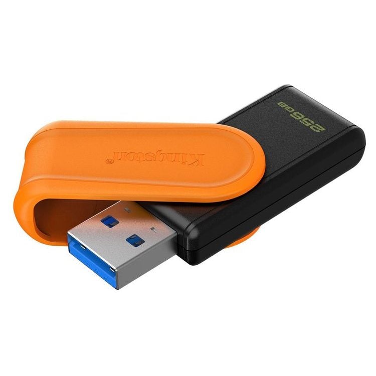 KINGSTON USB Stick DataTraveler Exodia S DTXS/256GB, USB 3.2, Black and Orange.