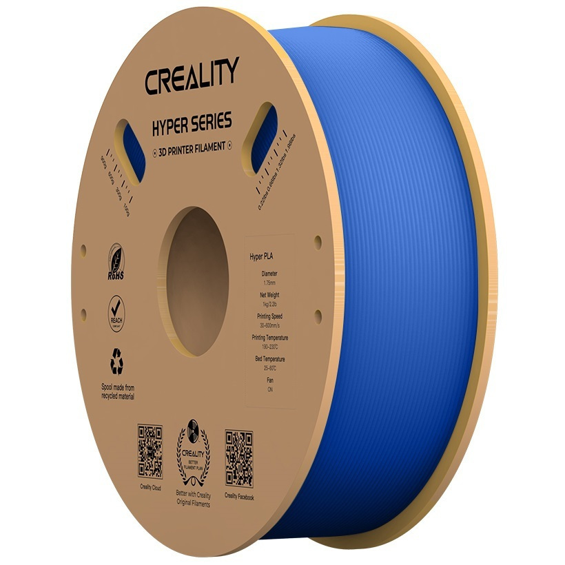 Creality Hyper PLA Blue 3D Printer Filament, High Speed, 1 kg Spool 1.75