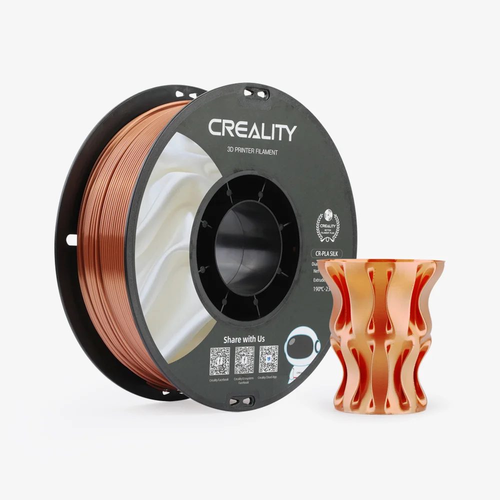 CREALITY CR-PLA Silk Red Copper, 3D Printer Filament Glossy, 1 kg Spool, 1.75 mm (3301120002)