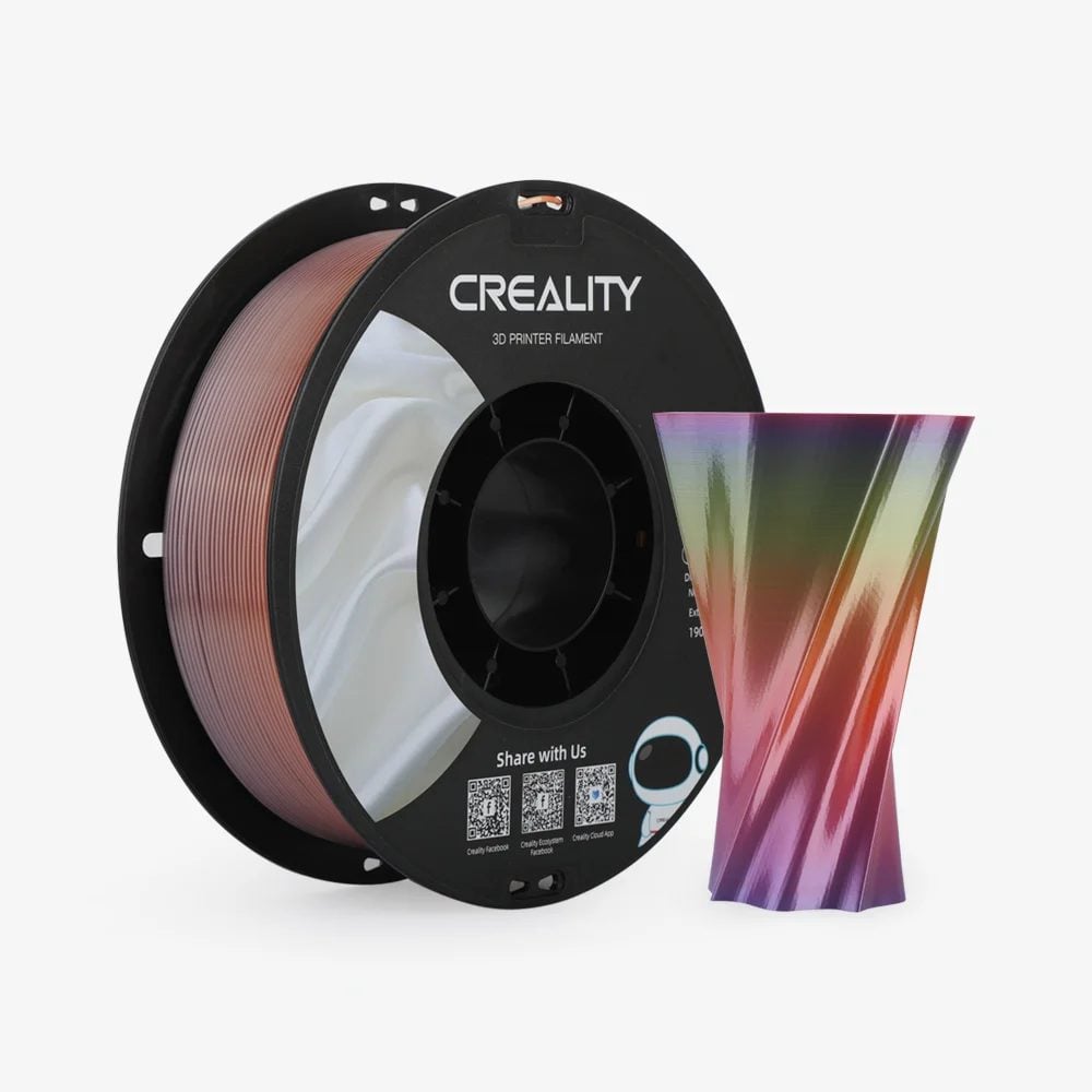 CREALITY CR-PLA Silk Rainbow, 3D Printer Filament Glossy, 1 kg Spool, 1.75 mm (3301120003)