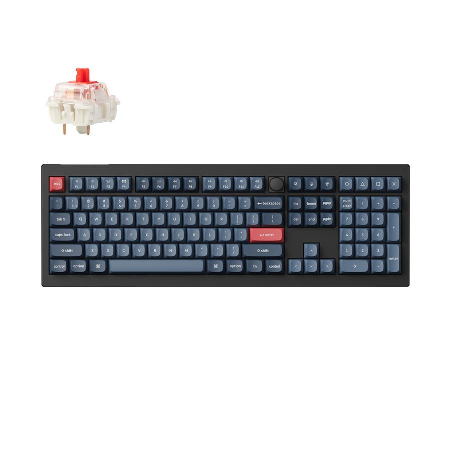 Keychron V6 Max (V6M-D1) QMK/VIA Wireless BT/2.4/Wired Custom Mechanical Keyboard Red Switch 100% US